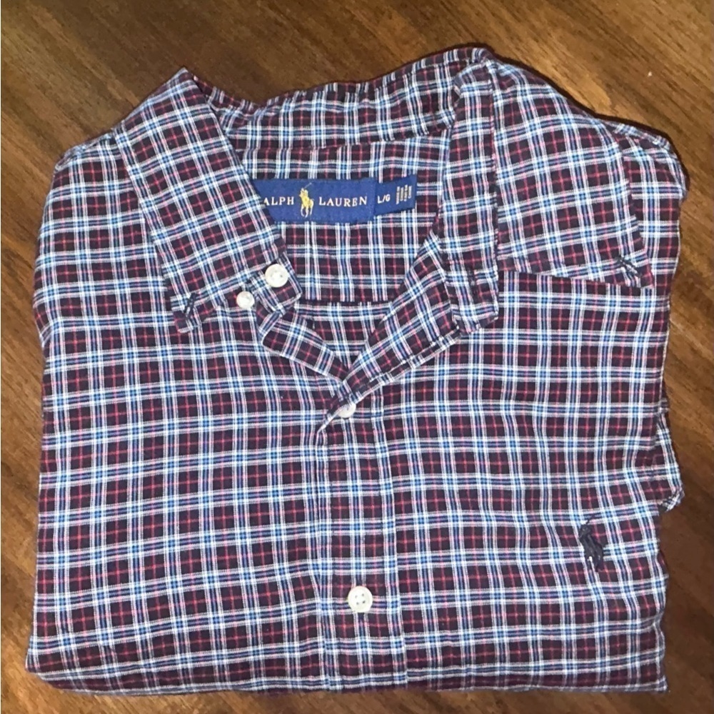 Ralph Lauren Blue Label Button Down Shirt 100% Cotton Size Large
